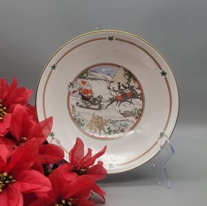 Vintage Royal Doulton Christmas Serving Bowl, Pattern Sleighride, Sleigh Ride